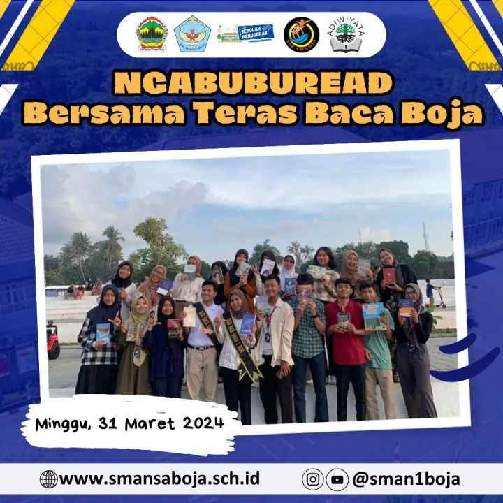 Image of SMA Negeri 1 Boja mengikuti kegiatan Ngabuburead yang diadakan oleh Teras Baca Boja di Ruang Terbuka Hijau Boja pada Minggu, 31 Maret 2024