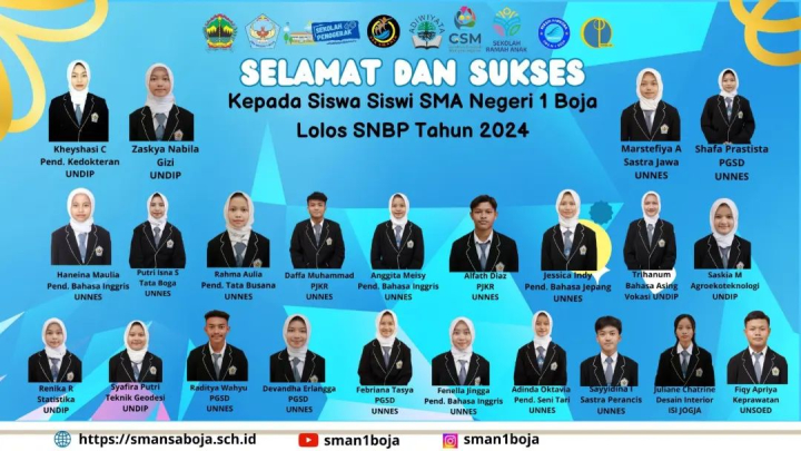 Image of Selamat dan Sukses Kepada Siswa Siswi SMA Negeri 1 Boja, Lulus SNBP Tahun 2024