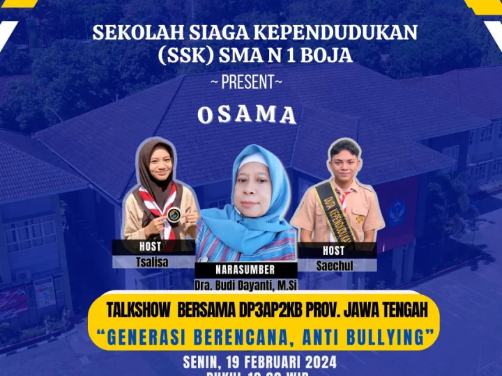 Image of Talkshow OSAMA (Obrolan Asyik Siswa SMANJA) tentang Generasi Berencana, Anti Bulying oleh Dinas DP3AP2KB Prov Jateng